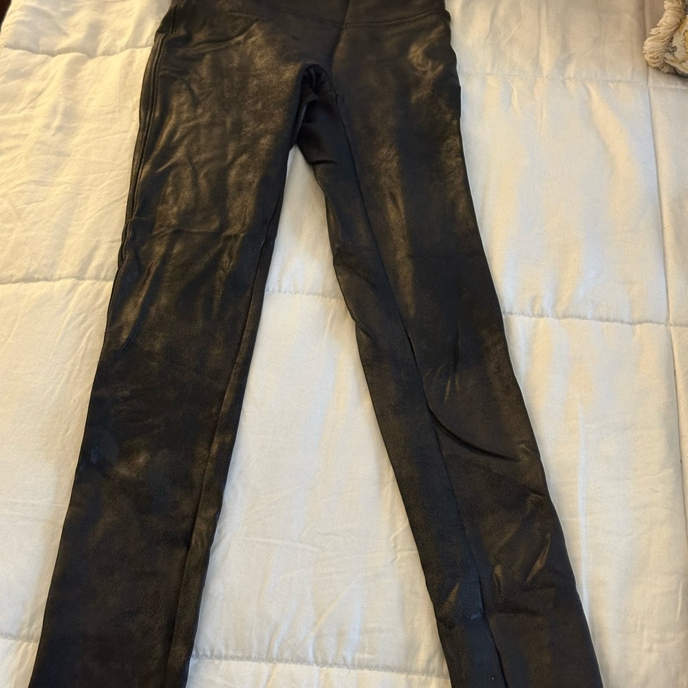 Spanx black Faux Leather Leggings